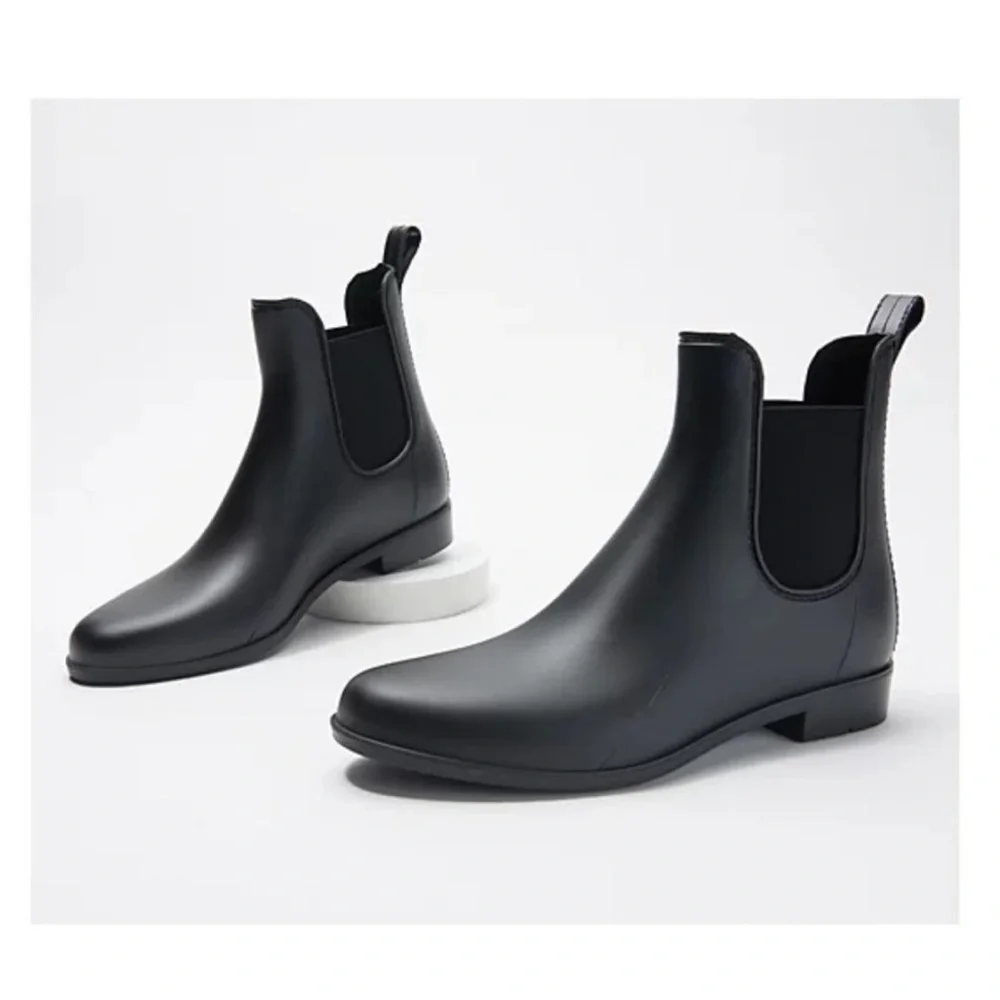Jeffrey Campbell Forecast 2 Black Rubber Chelsea  Rain Boot 10